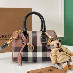 Premio Repliche Mini borsa bowling con motivo a quadri Burberry Imitazione Outlet Online