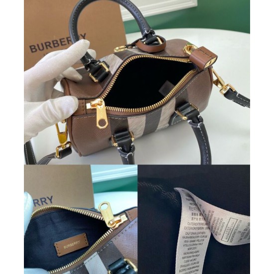 Premio Repliche Mini borsa bowling con motivo a quadri Burberry Imitazione Outlet Online