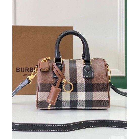 Premio Repliche Mini borsa bowling con motivo a quadri Burberry Imitazione Outlet Online