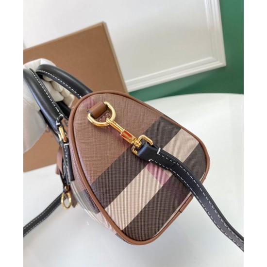 Premio Repliche Mini borsa bowling con motivo a quadri Burberry Imitazione Outlet Online