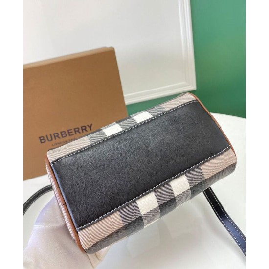 Premio Repliche Mini borsa bowling con motivo a quadri Burberry Imitazione Outlet Online