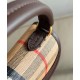 Premio Repliche Borsa Burberry Mini Highlands caffè scuro Imitazione Outlet Online