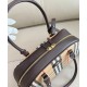 Premio Repliche Borsa a mano Burberry Canvas Highlands Bowling, colore caffè scuro Imitazione Outlet Online