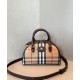 Premio Repliche Borsa tote mini Burberry Highlands Burberry Check caffè scuro Imitazione Outlet Online