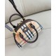 Premio Repliche Borsa tote mini Burberry Highlands Burberry Check caffè scuro Imitazione Outlet Online