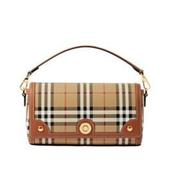 Premio Repliche Borsa Burberry con manico superiore Caffè Imitazione Outlet Online