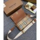 Premio Repliche Borsa Burberry con manico superiore Caffè Imitazione Outlet Online