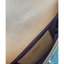 Premio Repliche Borsa Burberry con manico superiore Caffè Imitazione Outlet Online