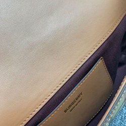 Premio Repliche Borsa Burberry con manico superiore Caffè Imitazione Outlet Online