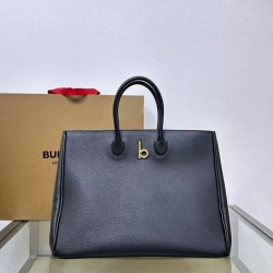 Premio Repliche Borsa tote Burberry Rocking Horse media nera Imitazione Outlet Online
