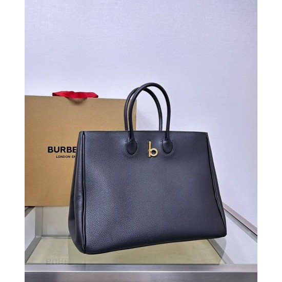 Premio Repliche Borsa tote Burberry Rocking Horse media nera Imitazione Outlet Online