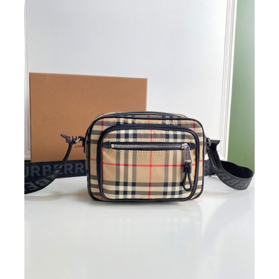 Premio Repliche Borsa a tracolla Burberry Vintage Check color albicocca Imitazione Outlet Online