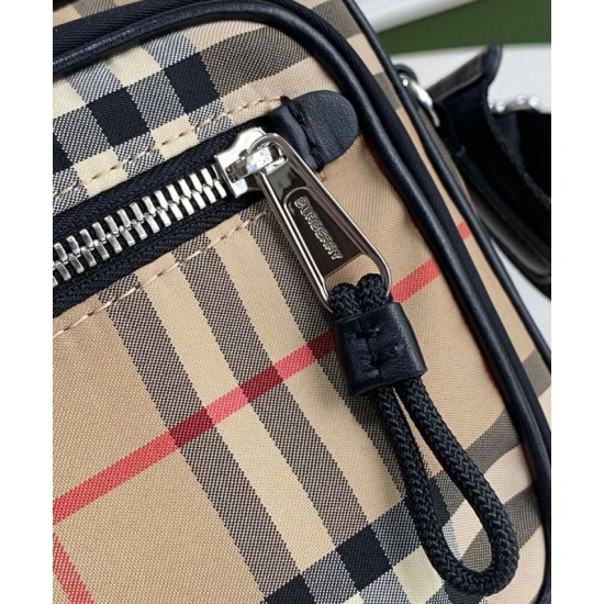 Premio Repliche Borsa a tracolla Burberry Vintage Check color albicocca Imitazione Outlet Online
