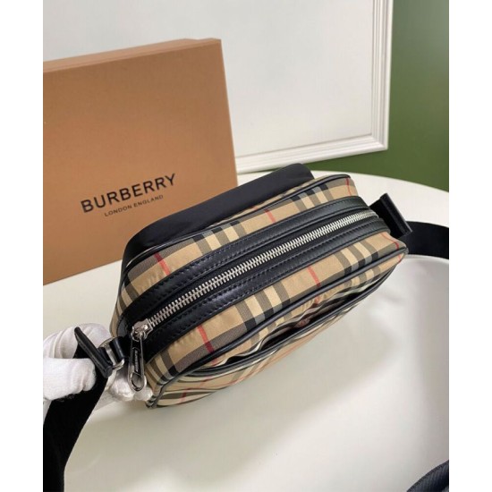 Premio Repliche Borsa a tracolla Burberry Vintage Check color albicocca Imitazione Outlet Online