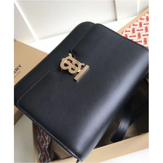 Premio Repliche Borsa a tracolla Burberry TB media Nera Imitazione Outlet Online