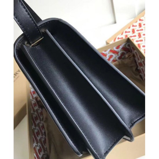 Premio Repliche Borsa a tracolla Burberry TB media Nera Imitazione Outlet Online
