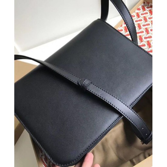 Premio Repliche Borsa a tracolla Burberry TB media Nera Imitazione Outlet Online