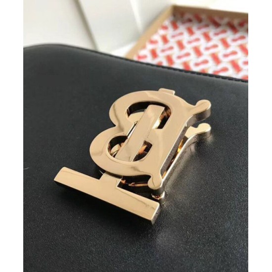 Premio Repliche Borsa a tracolla Burberry TB media Nera Imitazione Outlet Online