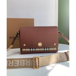 Premio Repliche Borsa a tracolla Burberry Vintage Check Note Caffè Imitazione Outlet Online
