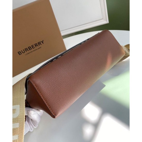 Premio Repliche Borsa a tracolla Burberry Vintage Check Note Caffè Imitazione Outlet Online