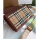 Premio Repliche Borsa a tracolla Burberry Vintage Check Note Caffè Imitazione Outlet Online