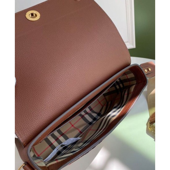 Premio Repliche Borsa a tracolla Burberry Vintage Check Note Caffè Imitazione Outlet Online