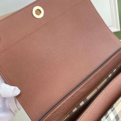 Premio Repliche Borsa a tracolla Burberry Vintage Check Note Caffè Imitazione Outlet Online