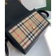 Premio Repliche Borsa a tracolla Burberry Vintage Check Note Nera Imitazione Outlet Online