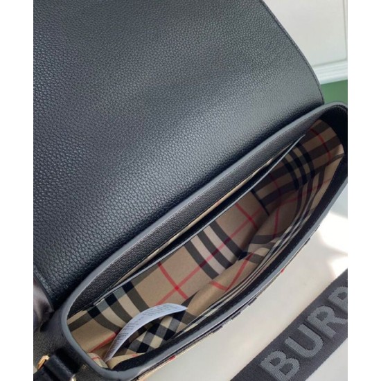 Premio Repliche Borsa a tracolla Burberry Vintage Check Note Nera Imitazione Outlet Online