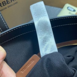Premio Repliche Borsa tote a quadri Burberry caffè scuro Imitazione Outlet Online