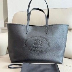 Premio Repliche Borsa tote Burberry Highlands media nera Imitazione Outlet Online