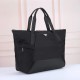 Premio Replica Borsa tote Prada Re-Nylon con finiture in pelle nera Imitazione Outlet Italia