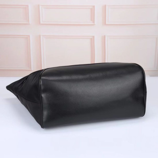 Premio Replica Borsa tote Prada Re-Nylon con finiture in pelle nera Imitazione Outlet Italia
