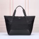 Premio Replica Borsa tote Prada Re-Nylon con finiture in pelle nera Imitazione Outlet Italia