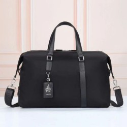 Premio Replica Borsa da viaggio Prada Re-Nylon Saffiano nera Imitazione Outlet Italia