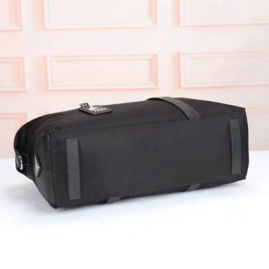 Premio Replica Borsa da viaggio Prada Re-Nylon Saffiano nera Imitazione Outlet Italia