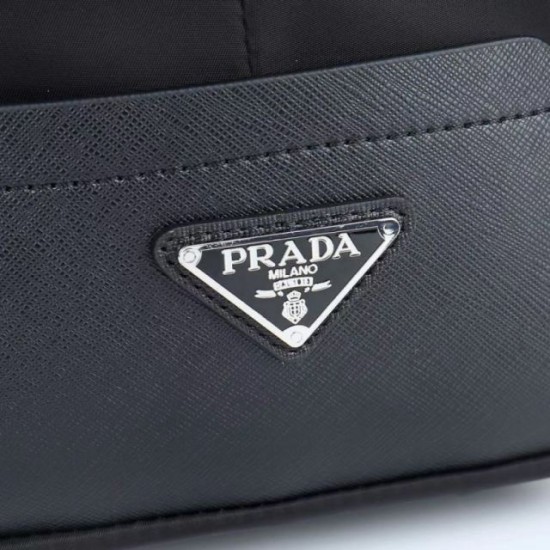 Premio Replica Borsa da viaggio Prada Re-Nylon Saffiano nera Imitazione Outlet Italia