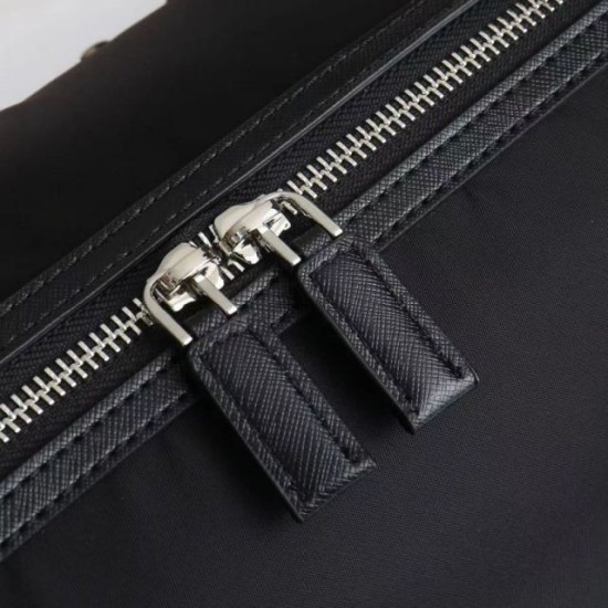 Premio Replica Borsa da viaggio Prada Re-Nylon Saffiano nera Imitazione Outlet Italia