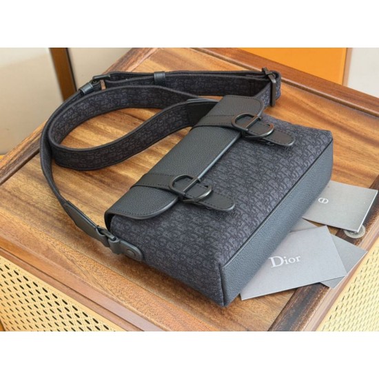 Premio Replica Borsa a tracolla Dior Daily Oblique in tela jacquard nera Imitazione Outlet Italia