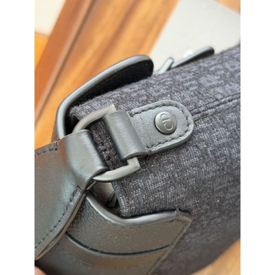 Premio Replica Borsa a tracolla Dior Daily Oblique in tela jacquard nera Imitazione Outlet Italia