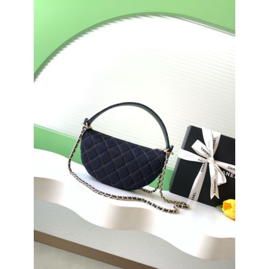 Premio Replica Chanel 26P Clutch con catena AP5094 denim blu scuro Imitazione Outlet Italia