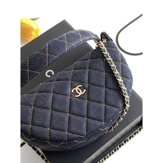 Premio Replica Chanel 26P Clutch con catena AP5094 denim blu scuro Imitazione Outlet Italia
