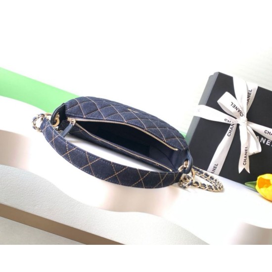 Premio Replica Chanel 26P Clutch con catena AP5094 denim blu scuro Imitazione Outlet Italia