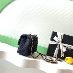 Premio Replica Borsa Chanel Mini Rectangular Classic Flap AS1116 denim blu scuro Imitazione Outlet Italia