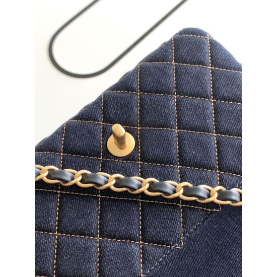Premio Replica Borsa Chanel Mini Rectangular Classic Flap AS1116 denim blu scuro Imitazione Outlet Italia