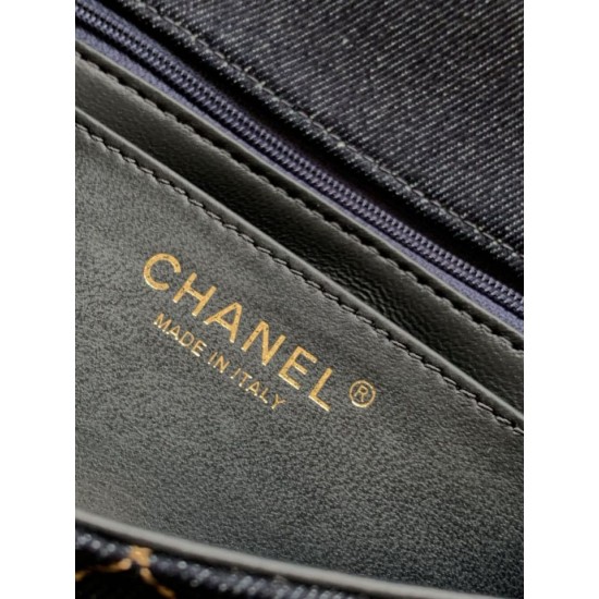 Premio Replica Borsa Chanel Mini Rectangular Classic Flap AS1116 denim blu scuro Imitazione Outlet Italia