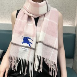 Premio Replica Sciarpa Cashmere Burberry Equestrian Knight Check 32 x 180 Rosa Imitazione Outlet Italia