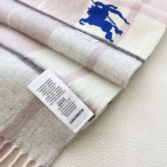 Premio Replica Sciarpa Cashmere Burberry Equestrian Knight Check 32 x 180 Rosa Imitazione Outlet Italia