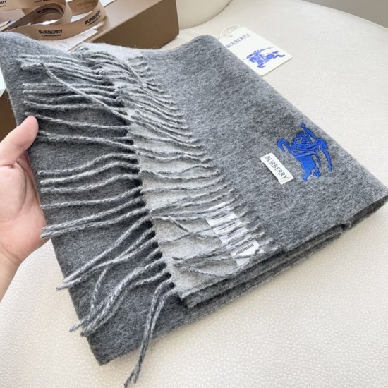 Premio Replica Sciarpa reversibile cashmere classico Burberry 32 x 180 Grigio Imitazione Outlet Italia