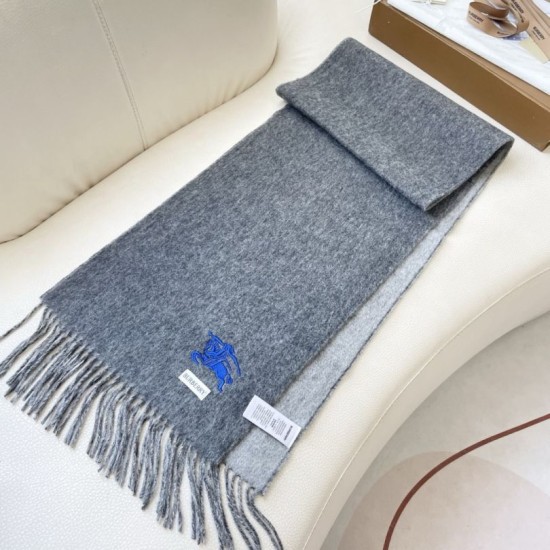 Premio Replica Sciarpa reversibile cashmere classico Burberry 32 x 180 Grigio Imitazione Outlet Italia